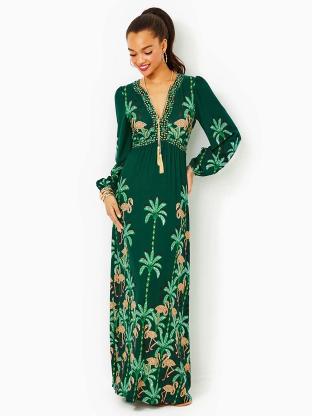 LILLY PULITZER WEXLEE LONG SLEEVE MAXI EVERGREEN
STIR IT UP Dress SIZE 12.